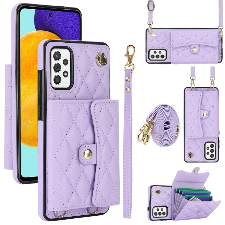 For Samsung Galaxy A52 4G/5G Crossbody Rhombic Horizontal Wallet Leather Phone Case(Purple)
For Samsung Galaxy A52 4G/5G Crossbody Rhombic Horizontal Wallet Leather Phone Case(Purple)