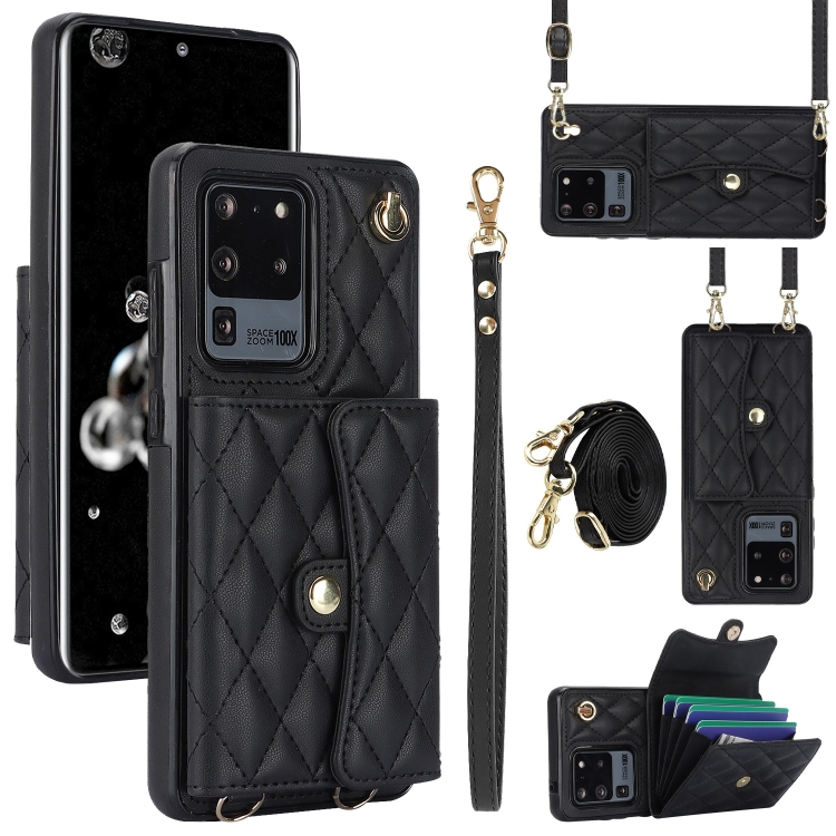 For Samsung Galaxy S20 Ultra Crossbody Rhombic Horizontal Wallet Leather Phone Case(Black)
For Samsung Galaxy S20 Ultra Crossbody Rhombic Horizontal Wallet Leather Phone Case(Black)