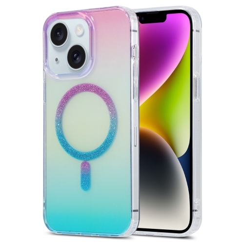 

For iPhone 14 Magic Diamond Blu-ray MagSafe Phone Case(Purple Blue Gradient)