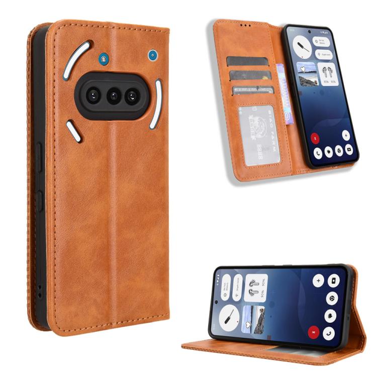 For Nothing Phone 3a Magnetic Buckle Retro Texture Leather Phone Case(Brown)
For Nothing Phone 3a Magnetic Buckle Retro Texture Leather Phone Case(Brown)