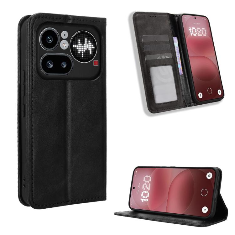 For Nothing Phone 4a Pro Magnetic Buckle Retro Texture Leather Phone Case(Black)
For Nothing Phone 4a Pro Magnetic Buckle Retro Texture Leather Phone Case(Black)