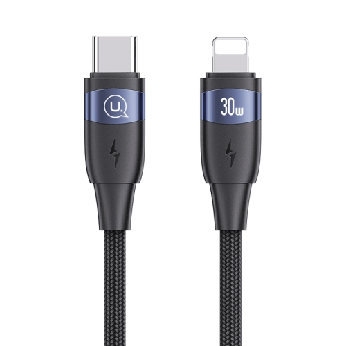 

USAMS US-SJ635 U85 2m Type-C to 8 Pin PD30W Aluminum Alloy Fast Charging & Data Cable(Black)