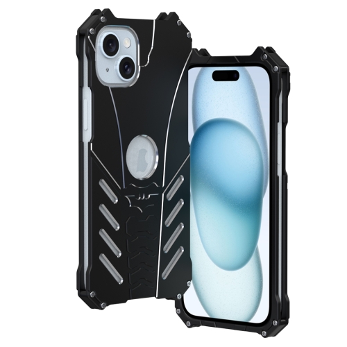 

For iPhone 15 Plus R-JUST Batman Metal Mobile Phone Protective Case(Black)
