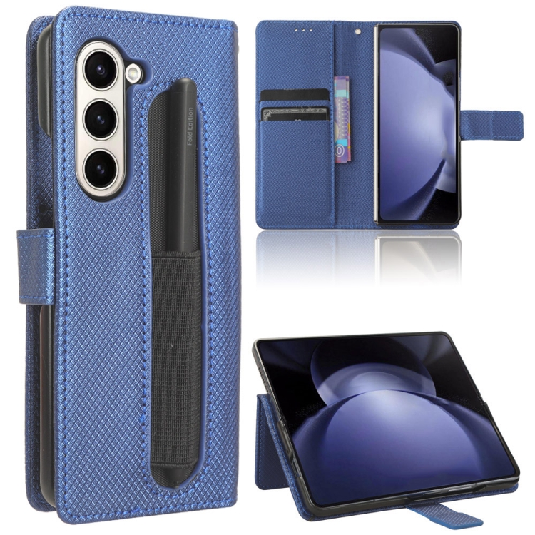 For Samsung Galaxy Z Fold6 with Pen Slot Diamond Texture Leather Phone Case(Blue)
For Samsung Galaxy Z Fold6 with Pen Slot Diamond Texture Leather Phone Case(Blue)
