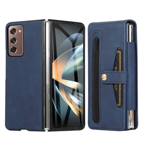 

For Samsung Galaxy Z Fold2 5G Multifunctional Folding Phone Leather Case(Blue)