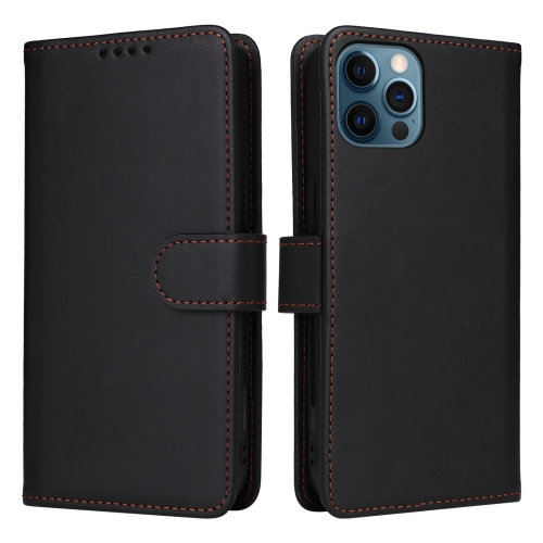 

For iPhone 12 Pro Max BETOPNICE BN-005 2 in 1 Detachable Imitate Genuine Leather Phone Case(Black)