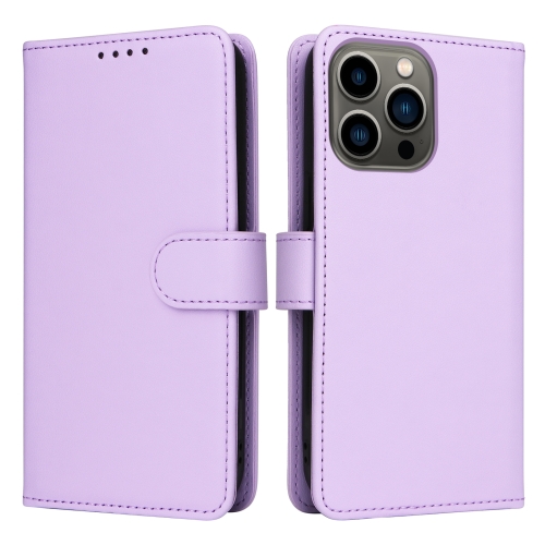 

For iPhone 13 Pro BETOPNICE BN-005 2 in 1 Detachable Imitate Genuine Leather Phone Case(Light Purple)