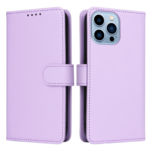 

For iPhone 13 Pro Max BETOPNICE BN-005 2 in 1 Detachable Imitate Genuine Leather Phone Case(Light Purple)