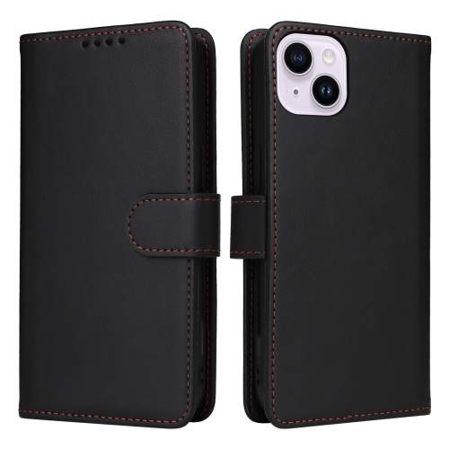 

For iPhone 14 Plus BETOPNICE BN-005 2 in 1 Detachable Imitate Genuine Leather Phone Case(Black)