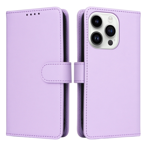 

For iPhone 14 Pro BETOPNICE BN-005 2 in 1 Detachable Imitate Genuine Leather Phone Case(Light Purple)
