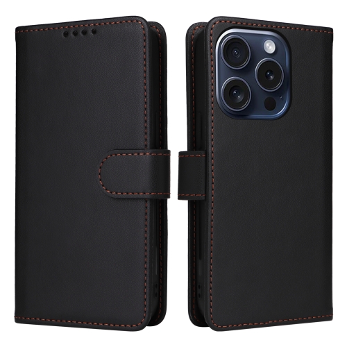 

For iPhone 15 Pro BETOPNICE BN-005 2 in 1 Detachable Imitate Genuine Leather Phone Case(Black)