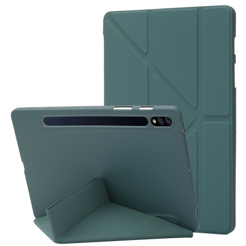 

For Samsung Galaxy Tab S9+ Deformation Silicone Leather Tablet Case(Dark Green)