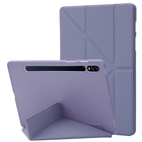 

For Samsung Galaxy Tab S9+ Deformation Silicone Leather Tablet Case(Lavender)