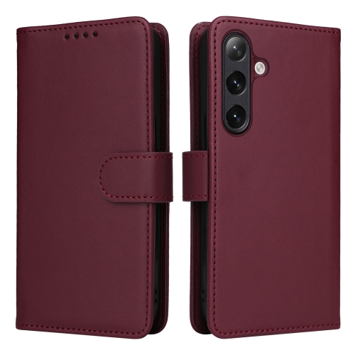 

For Samsung Galaxy S24 5G BETOPNICE BN-005 2 in 1 Detachable Imitate Genuine Leather Phone Case(Wine Red)