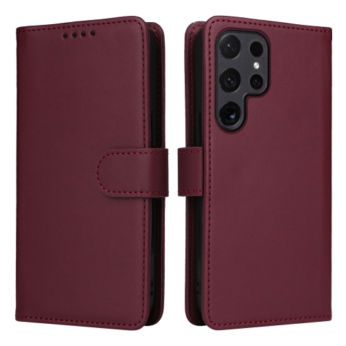 

For Samsung Galaxy S24 Ultra 5G BETOPNICE BN-005 2 in 1 Detachable Imitate Genuine Leather Phone Case(Wine Red)