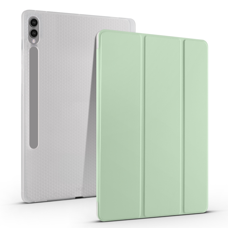 For Samsung Galaxy Tab S10+ / S9+ 3-folding Transparent TPU Smart Leather Tablet Case with Pen Slot(Matcha Green)
For Samsung Galaxy Tab S10+ / S9+ 3-folding Transparent TPU Smart Leather Tablet Case with Pen Slot(Matcha Green)