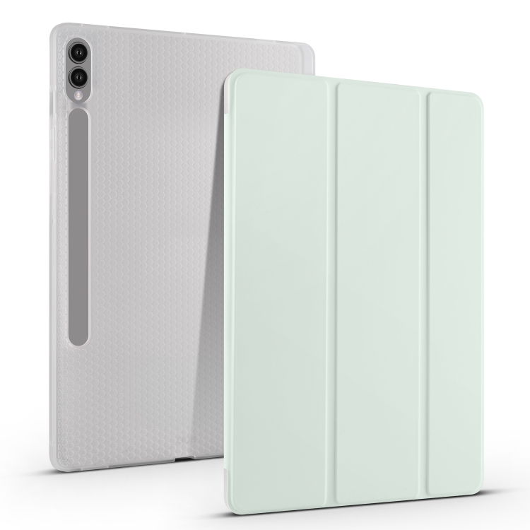 For Samsung Galaxy Tab S10+ / S9+ 3-folding Transparent TPU Smart Leather Tablet Case with Pen Slot(Light Green)
For Samsung Galaxy Tab S10+ / S9+ 3-folding Transparent TPU Smart Leather Tablet Case with Pen Slot(Light Green)