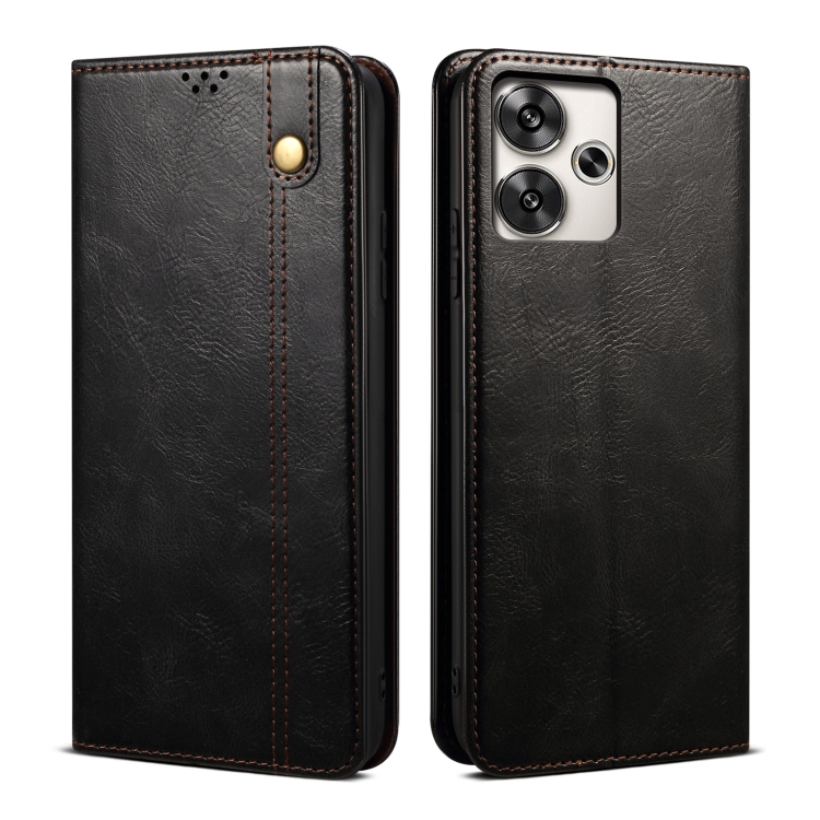 For Xiaomi Redmi Turbo 3 Oil Wax Crazy Horse Texture Leather Phone Case(Black)
For Xiaomi Redmi Turbo 3 Oil Wax Crazy Horse Texture Leather Phone Case(Black)