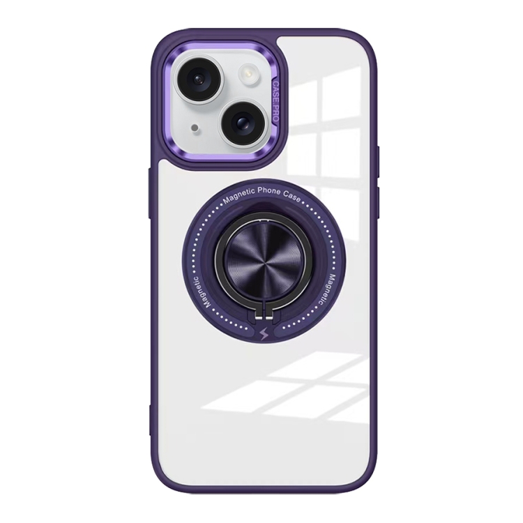 For iPhone 15 Magnetic Rotating Ring Holder Acrylic Phone Case(Dark Purple)
For iPhone 15 Magnetic Rotating Ring Holder Acrylic Phone Case(Dark Purple)