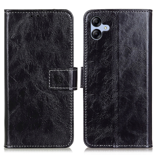 

For Samsung Galaxy A05 4G Retro Crazy Horse Texture Leather Phone Case(Black)