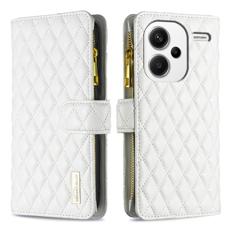 For Xiaomi Redmi Note 13 Pro+ Diamond Lattice Zipper Wallet Leather Flip Phone Case(White)
For Xiaomi Redmi Note 13 Pro+ Diamond Lattice Zipper Wallet Leather Flip Phone Case(White)