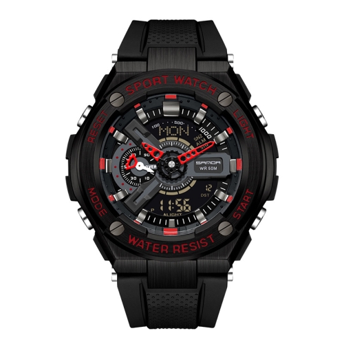 

SANDA 3170 Men Luminous Waterproof Sports Watch(Black Red)