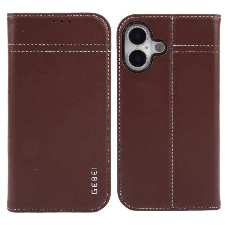For iPhone 17 GEBEI Top-grain Horizontal Flip Leather Phone Case(Brown)
For iPhone 17 GEBEI Top-grain Horizontal Flip Leather Phone Case(Brown)