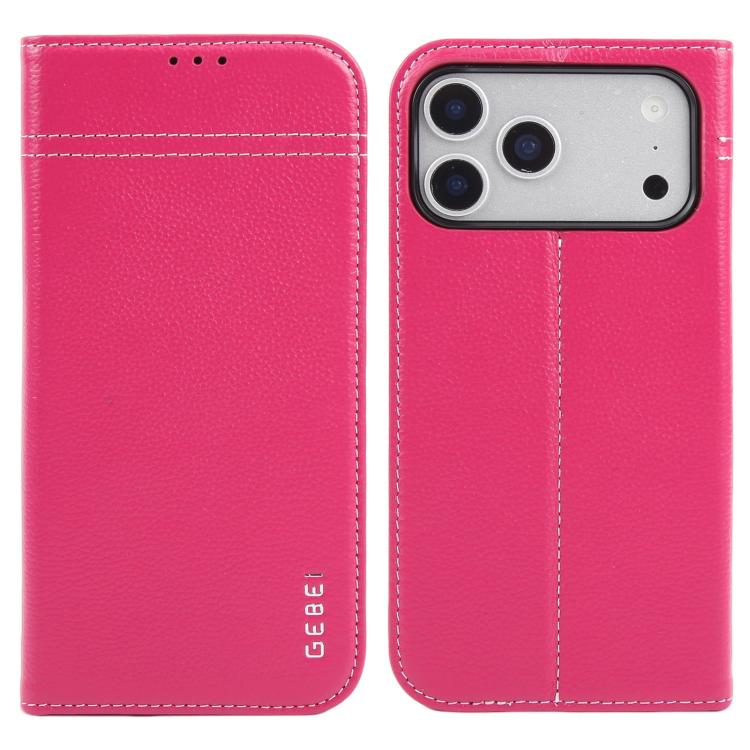 For iPhone 17 Pro GEBEI Top-grain Horizontal Flip Leather Phone Case(Rose Red)
For iPhone 17 Pro GEBEI Top-grain Horizontal Flip Leather Phone Case(Rose Red)