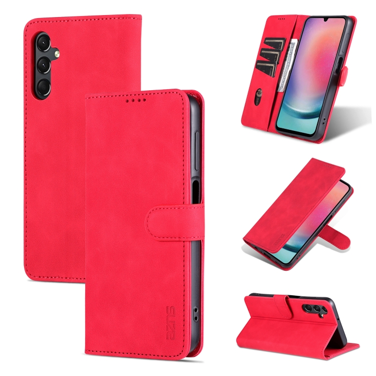 For Samsung Galaxy A24 4G / A25 AZNS Skin Feel Calf Texture Flip Leather Phone Case(Red) 
For Samsung Galaxy A24 4G / A25 AZNS Skin Feel Calf Texture Flip Leather Phone Case(Red)