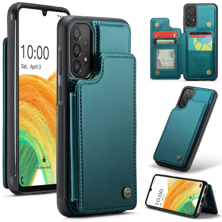For Samsung Galaxy A33 5G CaseMe C22 Card Slots Holder RFID Anti-theft Phone Case(Blue Green)
For Samsung Galaxy A33 5G CaseMe C22 Card Slots Holder RFID Anti-theft Phone Case(Blue Green)
