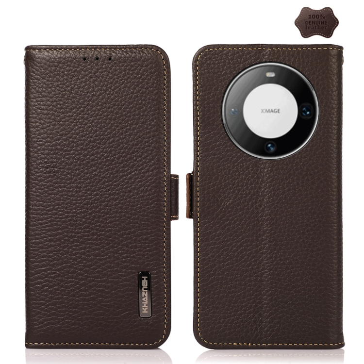 For Huawei Mate 60 KHAZNEH Side-Magnetic Litchi Genuine Leather RFID Case(Brown)
For Huawei Mate 60 KHAZNEH Side-Magnetic Litchi Genuine Leather RFID Case(Brown)