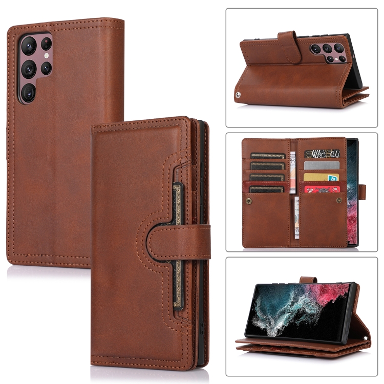 For Samsung Galaxy S22 Ultra 5G Wristband Card Slot Leather Phone Case(Coffee)
For Samsung Galaxy S22 Ultra 5G Wristband Card Slot Leather Phone Case(Coffee)