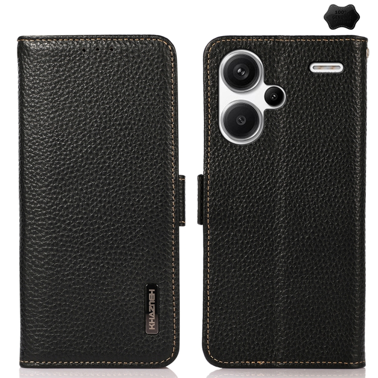 For Xiaomi Redmi Note 13 Pro+ KHAZNEH Side-Magnetic Litchi Genuine Leather RFID Phone Case(Black)
For Xiaomi Redmi Note 13 Pro+ KHAZNEH Side-Magnetic Litchi Genuine Leather RFID Phone Case(Black)