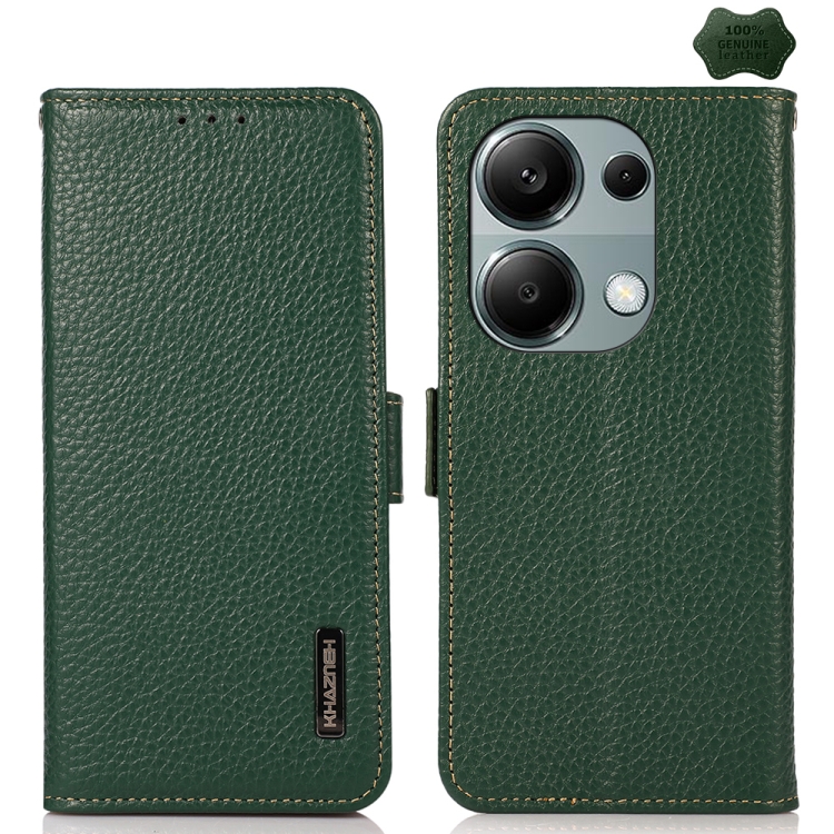 For Xiaomi Redmi Note 13 4G KHAZNEH Side-Magnetic Litchi Genuine Leather RFID Phone Case(Green)
For Xiaomi Redmi Note 13 4G KHAZNEH Side-Magnetic Litchi Genuine Leather RFID Phone Case(Green)