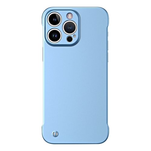 

For iPhone 14 Pro Frameless Metallic Paint Hybrid PC Phone Case(Sierra Blue)