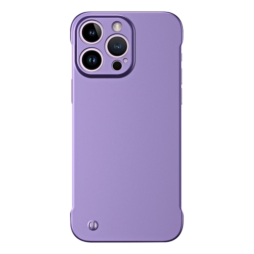 

For iPhone 14 Pro Frameless Metallic Paint Hybrid PC Phone Case(Deep Purple)