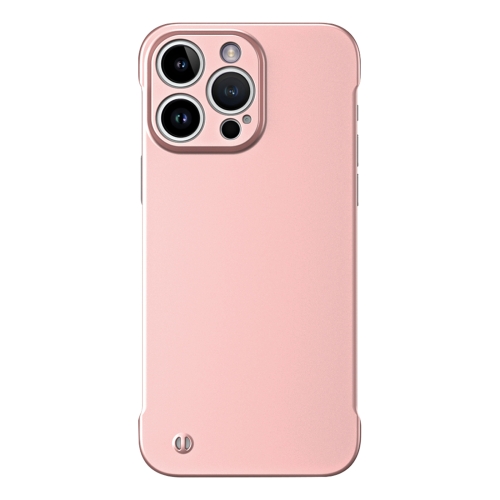 

For iPhone 14 Pro Max Frameless Metallic Paint Hybrid PC Phone Case(Rose Gold)