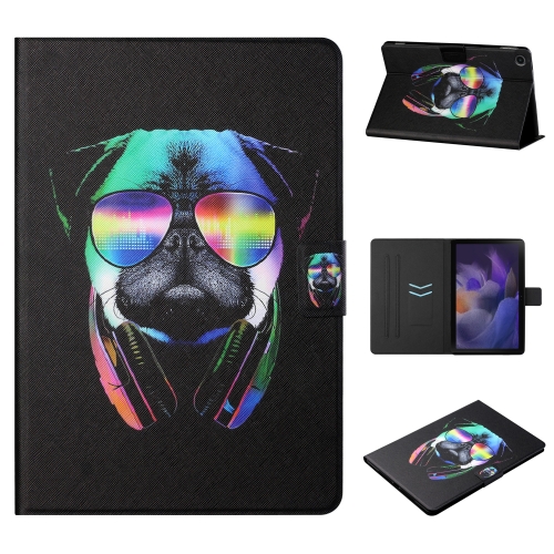 

For Samsung Galaxy Tab A9 Colored Drawing Horizontal Flip PU Tablet Case with Sleep / Wake-up Function(Eye Dog)