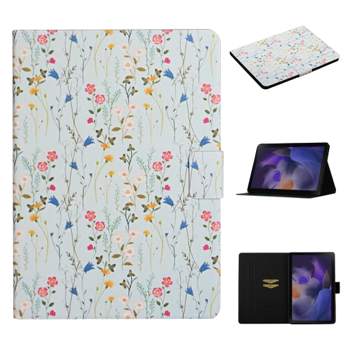 

For Samsung Galaxy Tab A9 Flower Pattern Horizontal Flip PU Tablet Case with Sleep / Wake-up Function(Small Floral)
