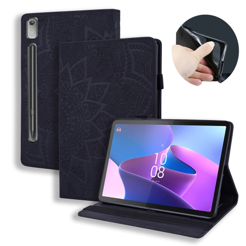 

For Lenovo Tab P12 12.7 Calf Texture Embossed Leather Tablet Case(Black)