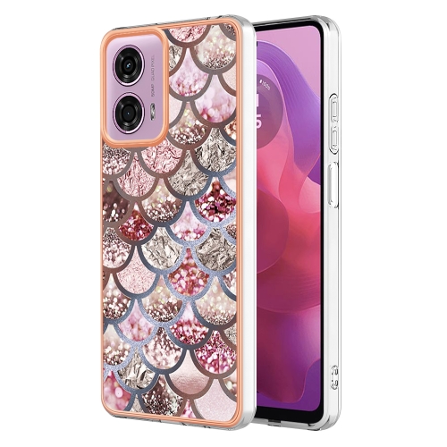 

For Motorola Moto G04 4G / G24 4G Electroplating IMD TPU Phone Case(Pink Scales)
