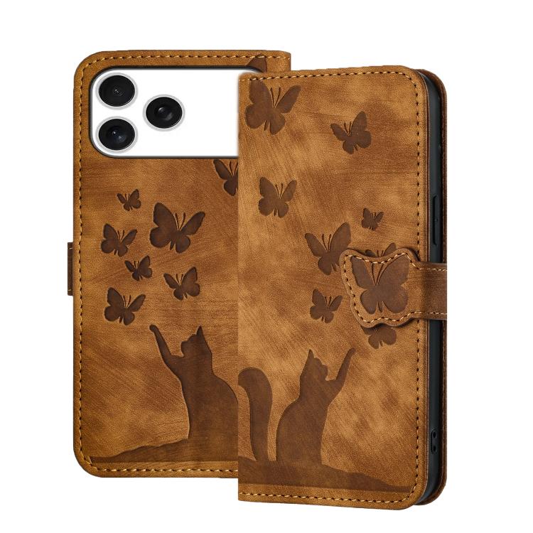 For iPhone 17 Pro Butterfly Cat Embossing Flip Leather Phone Case(Brown)
For iPhone 17 Pro Butterfly Cat Embossing Flip Leather Phone Case(Brown)
