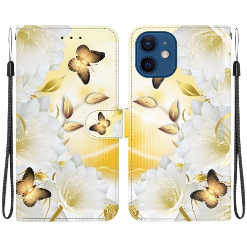 For iPhone 12 mini Crystal Texture Colored Drawing Leather Phone Case(Gold Butterfly Epiphyllum)
For iPhone 12 mini Crystal Texture Colored Drawing Leather Phone Case(Gold Butterfly Epiphyllum)