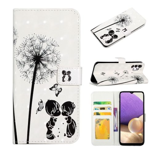 

For Samsung Galaxy A32 4G Oil Embossed 3D Drawing Leather Phone Case(Couple Dandelion)
