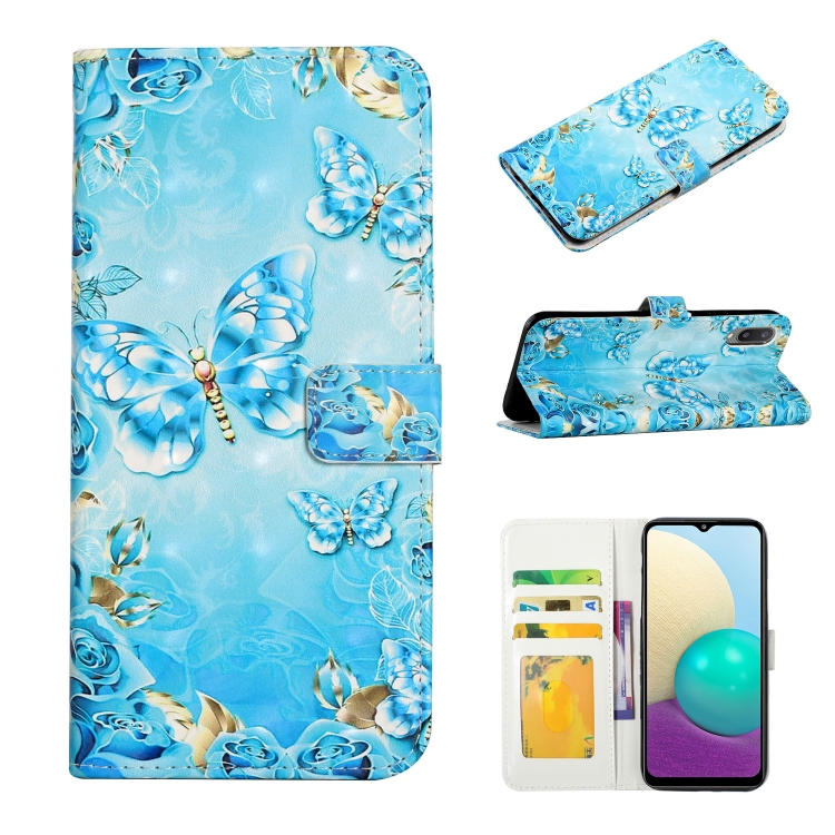 For Samsung Galaxy A02 Oil Embossed 3D Drawing Leather Phone Case(Blue Butterflies)
For Samsung Galaxy A02 Oil Embossed 3D Drawing Leather Phone Case(Blue Butterflies)
