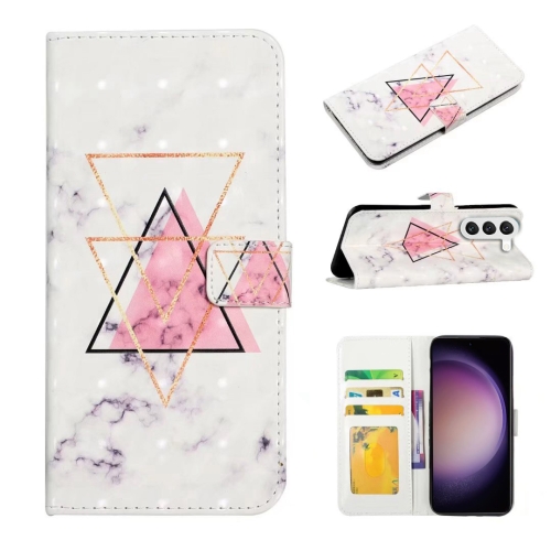 

For Samsung Galaxy S23 FE 5G Oil Embossed 3D Drawing Leather Phone Case(Triangular Marble)