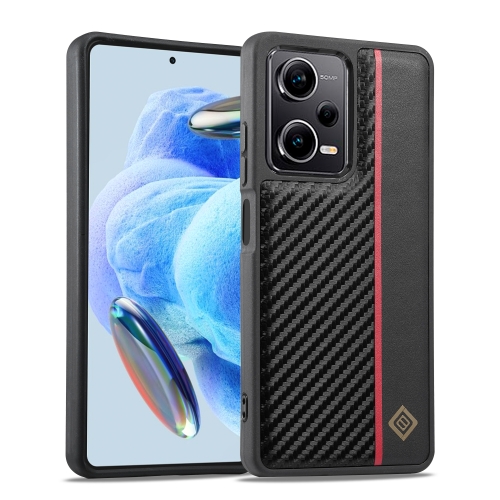 

For Xiaomi Redmi Note 13 5G LC.IMEEKE 3 in 1 Carbon Fiber Texture Shockproof Phone Case(Black)