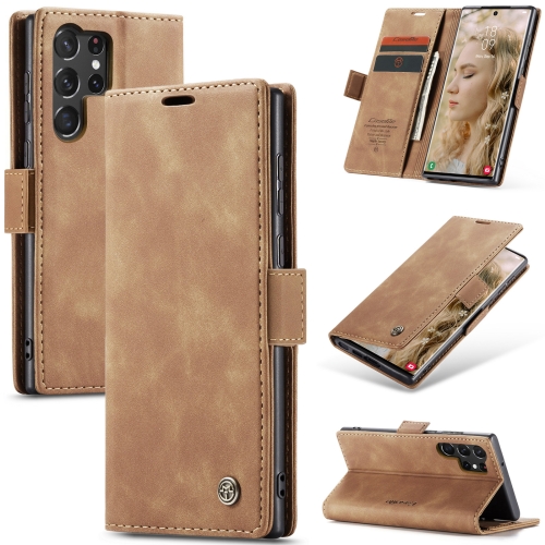 

ForSamsung Galaxy S24 Ultra 5G CaseMe 013 Multifunctional Horizontal Flip Leather Phone Case(Brown)