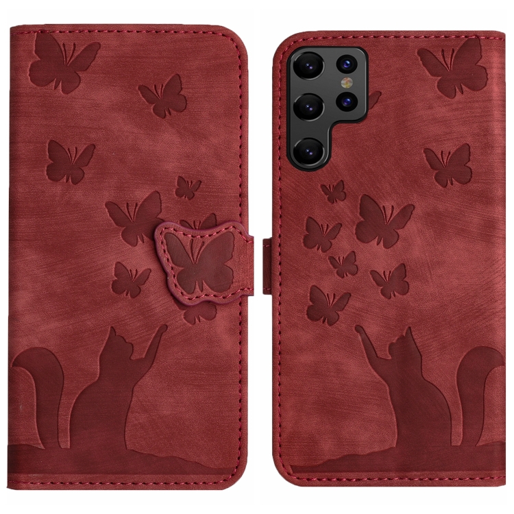 For Samsung Galaxy S22 Ultra 5G Butterfly Cat Embossing Flip Leather Phone Case(Red)
For Samsung Galaxy S22 Ultra 5G Butterfly Cat Embossing Flip Leather Phone Case(Red)