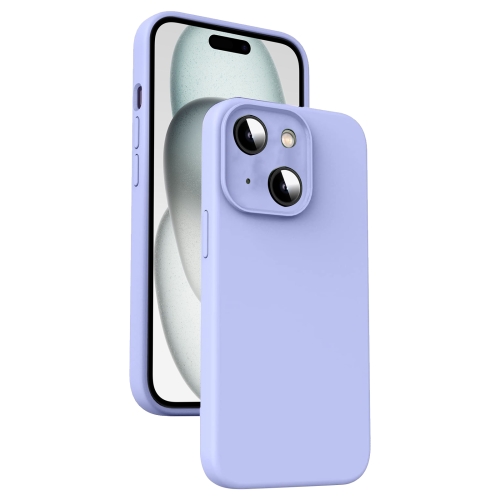 

For iPhone 15 Microfiber Liquid Silicone Shockproof Phone Case(Purple)